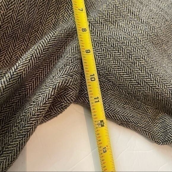 LOFT Brown Tan Wide Leg Herringbone Academia Cuffed Dress Pants NWOT Size 4 - Picture 10 of 11